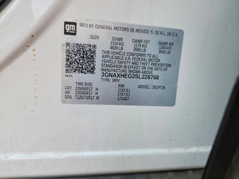 Aukcja sprzedaży 2025 Chevrolet Equinox, vin: 3GNAXHEG3SL228768, numer aukcji: 64485906