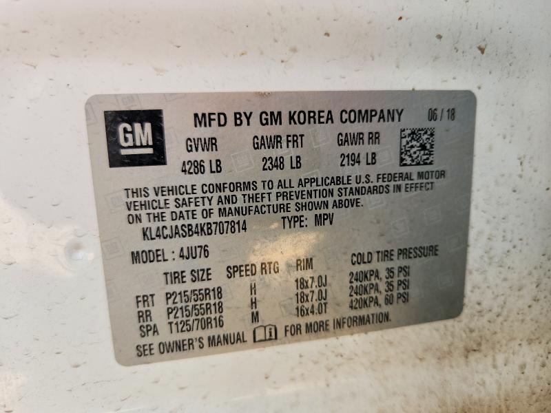64774156 :رقم المزاد ، KL4CJASB4KB707814 vin ، 2019 Buick Encore مزاد بيع