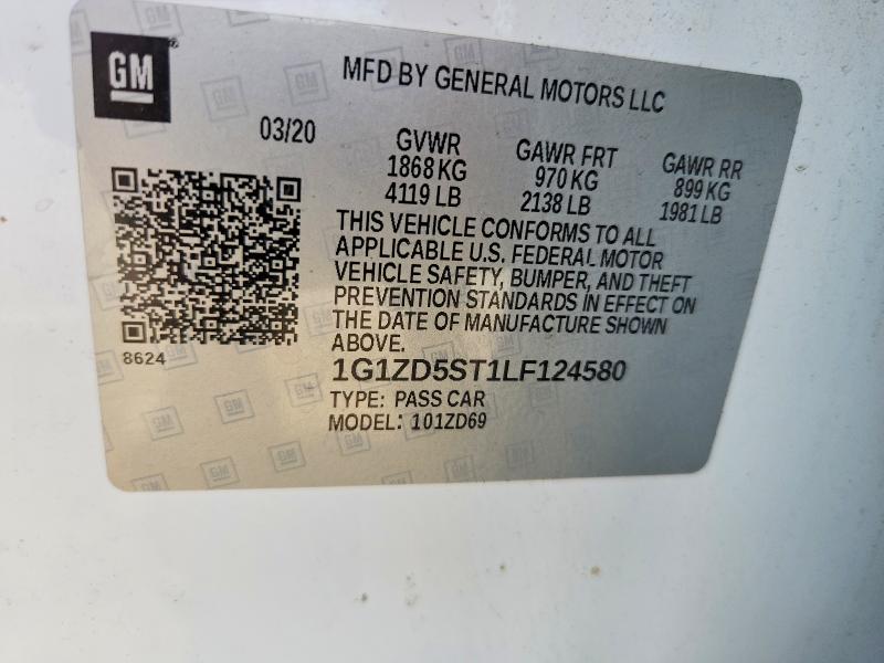Продажа на аукционе авто 2020 Chevrolet Malibu, vin: 1G1ZD5ST1LF124580, номер лота: 64715096