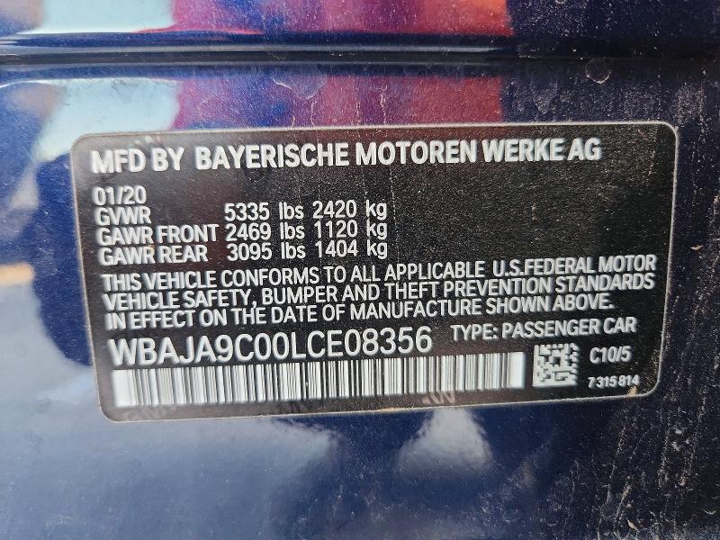 Aukcja sprzedaży 2020 Bmw 530, vin: WBAJA9C00LCE08356, numer aukcji: 65207816