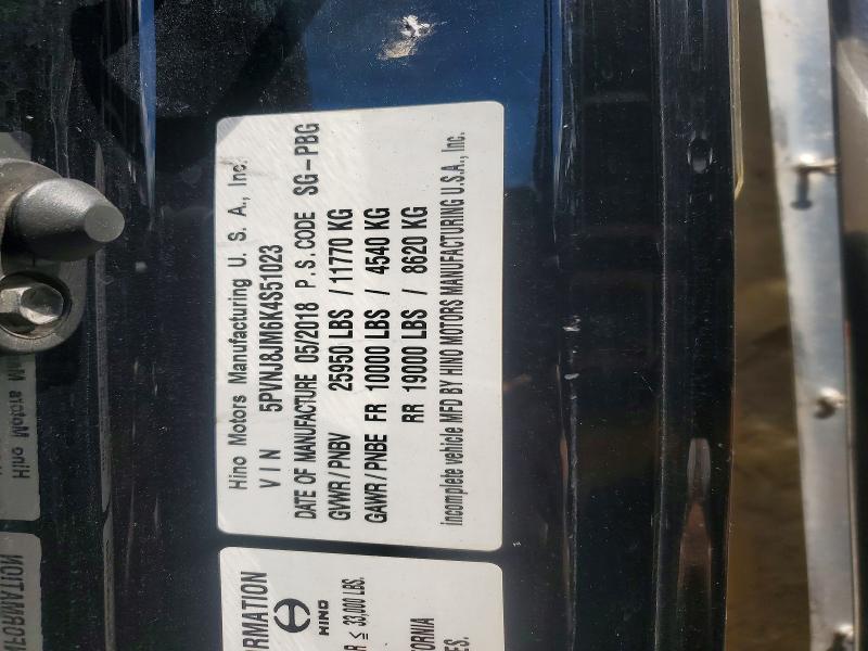 Продажа на аукционе авто 2019 Hino 258/268, vin: 5PVNJ8JM6K4S51023, номер лота: 66107056