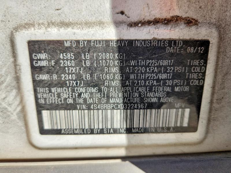 Auction sale of the 2013 Subaru Outback, vin: 4S4BRBPCXD3224967, lot number: 65398426