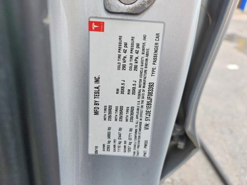 Продаж на аукціоні авто 2018 Tesla Model 3, vin: 5YJ3E1EB5JF083393, номер лоту: 66660766