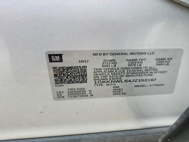 Aukcja sprzedaży 2018 Gmc Acadia, vin: 1GKKNWLS4JZ153167, numer aukcji: 65319886