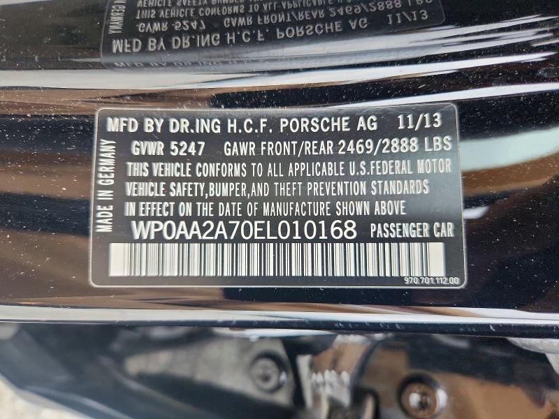 63988566 :رقم المزاد ، WP0AA2A70EL010168 vin ، 2014 Porsche Panamera مزاد بيع