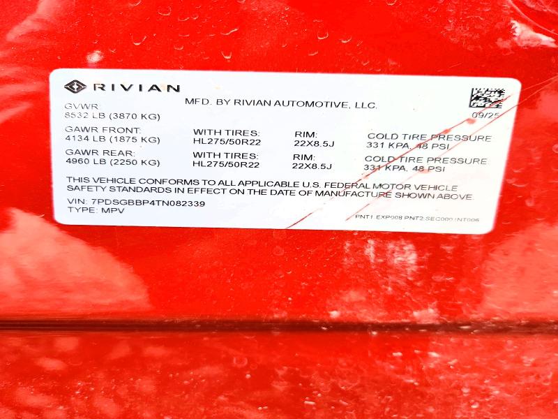 2026 Rivian R1s მანქანა იყიდება აუქციონზე, vin: 7PDSGBBP4TN082339, აუქციონის ნომერი: 65738886