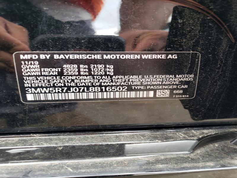 Aukcja sprzedaży 2020 Bmw 330xi, vin: 3MW5R7J07L8B16502, numer aukcji: 66267206