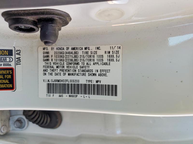 Aukcja sprzedaży 2015 Honda Cr-v, vin: 5J6RM3H32FL005200, numer aukcji: 66409996