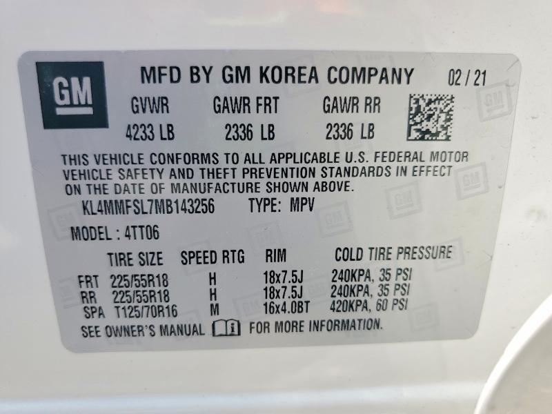 Aukcja sprzedaży 2021 Buick Encore Gx, vin: KL4MMFSL7MB143256, numer aukcji: 64429186