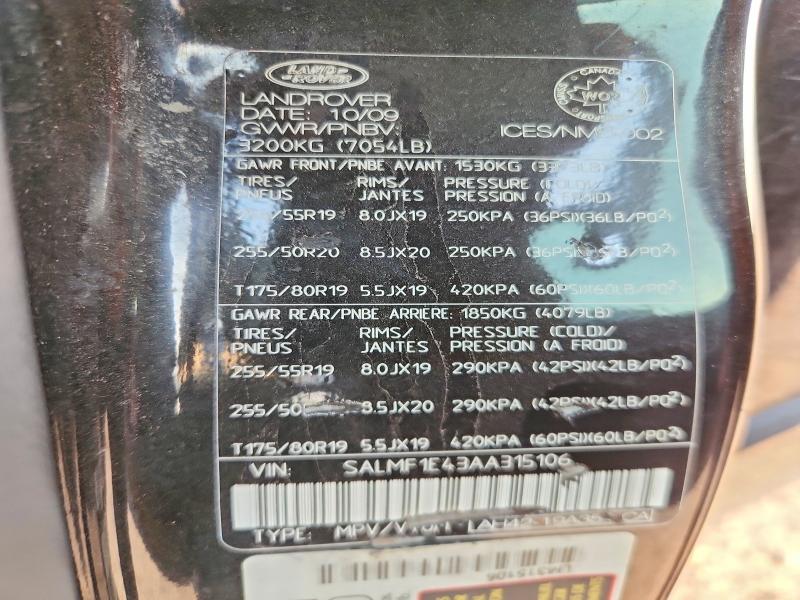 Aukcja sprzedaży 2010 Land Rover Range Rover, vin: SALMF1E43AA315106, numer aukcji: 67183636
