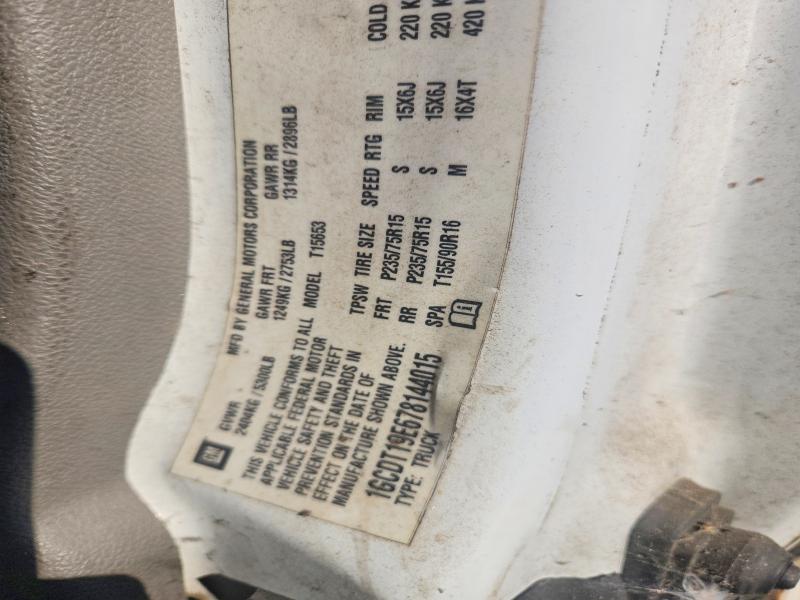 2007 Chevrolet Colorado მანქანა იყიდება აუქციონზე, vin: 1GCDT19E678144015, აუქციონის ნომერი: 62841606