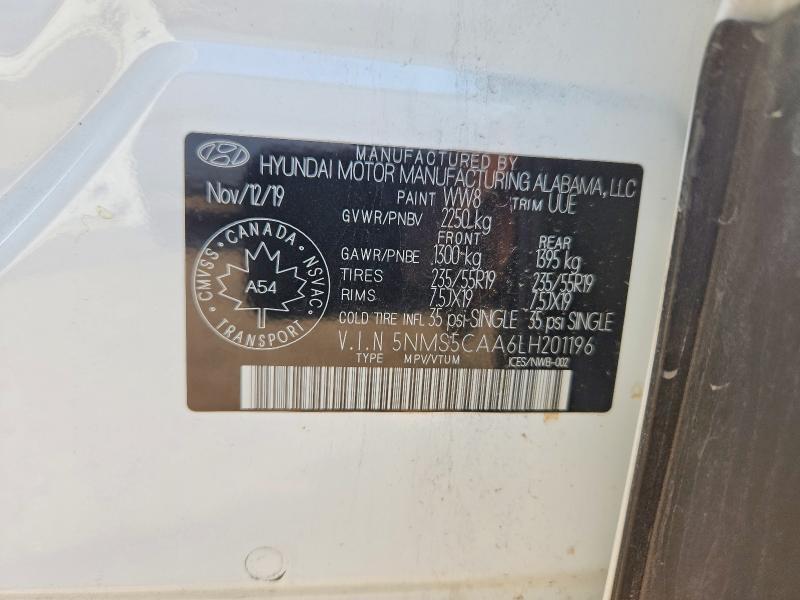 Продаж на аукціоні авто 2020 Hyundai Santa Fe, vin: 5NMS5CAA6LH201196, номер лоту: 61948236