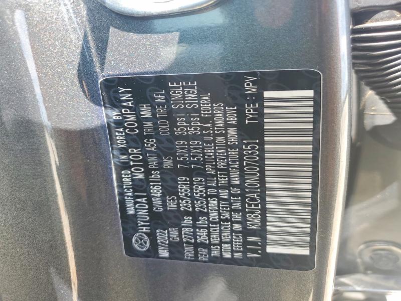 Aukcja sprzedaży 2022 Hyundai Tucson, vin: KM8JECA10NU070351, numer aukcji: 66234546