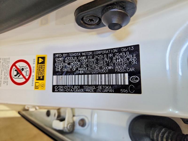 Aukcja sprzedaży 2013 Lexus Es, vin: JTHBK1GG1D2070501, numer aukcji: 64908636