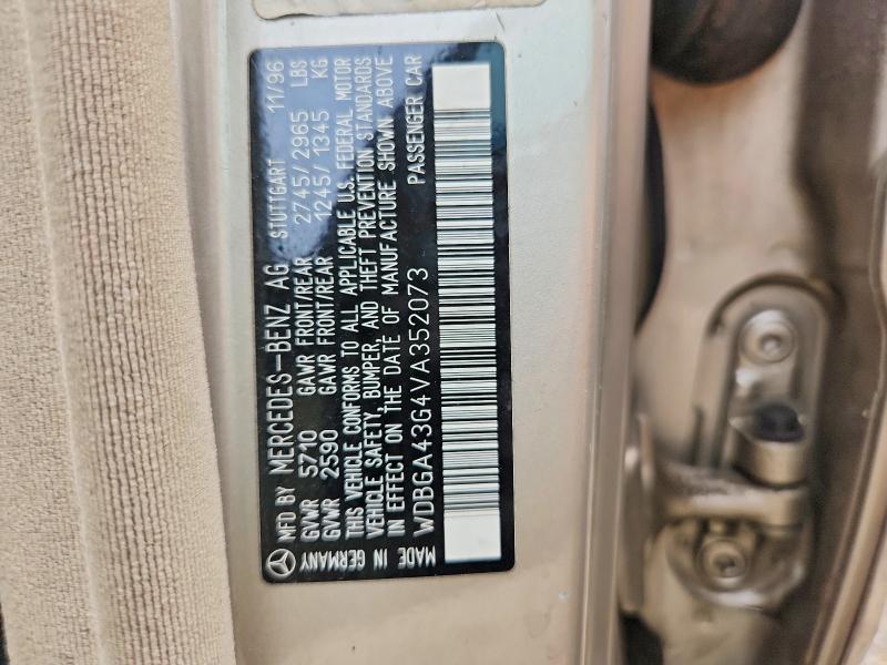 1997 Mercedes-benz S მანქანა იყიდება აუქციონზე, vin: WDBGA43G4VA352073, აუქციონის ნომერი: 65823046