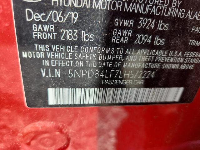 67193306 :رقم المزاد ، 5NPD84LF7LH572224 vin ، 2020 Hyundai Elantra مزاد بيع