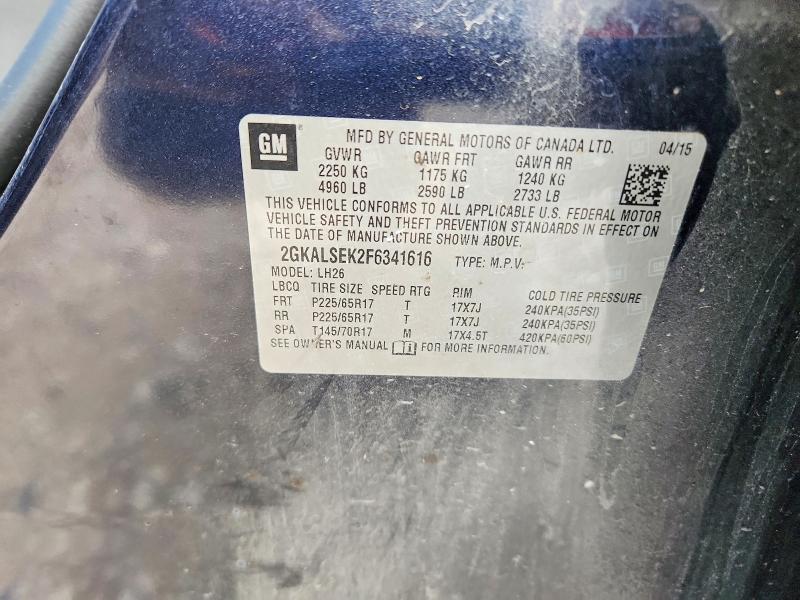 64417416 :رقم المزاد ، 2GKALSEK2F6341616 vin ، 2015 Gmc Terrain مزاد بيع