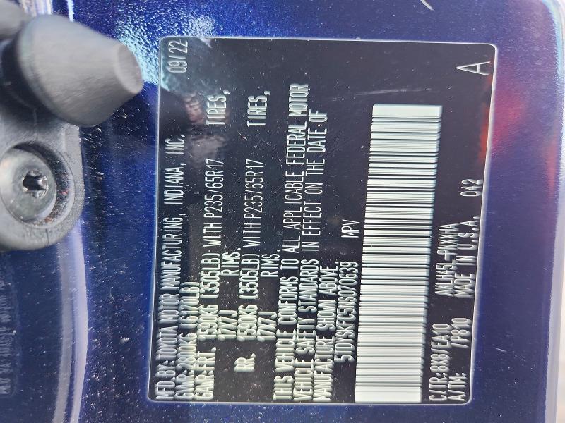2022 Toyota Sienna მანქანა იყიდება აუქციონზე, vin: 5TDYSKFC5NS070639, აუქციონის ნომერი: 66345306