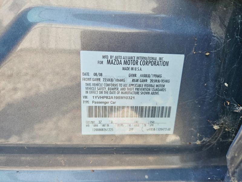 63722386 :رقم المزاد ، 1YVHP82A195M10321 vin ، 2009 Mazda 6 مزاد بيع