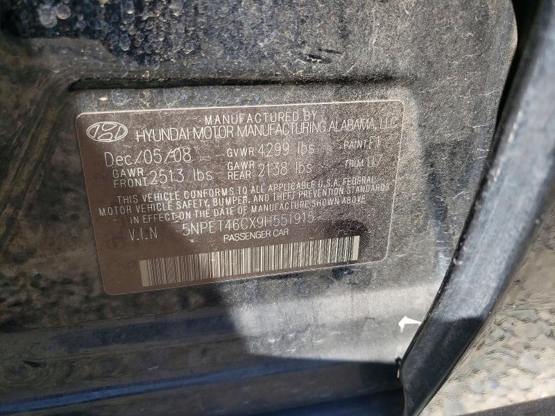 Aukcja sprzedaży 2009 Hyundai Sonata, vin: 5NPET46CX9H551915, numer aukcji: 66382086
