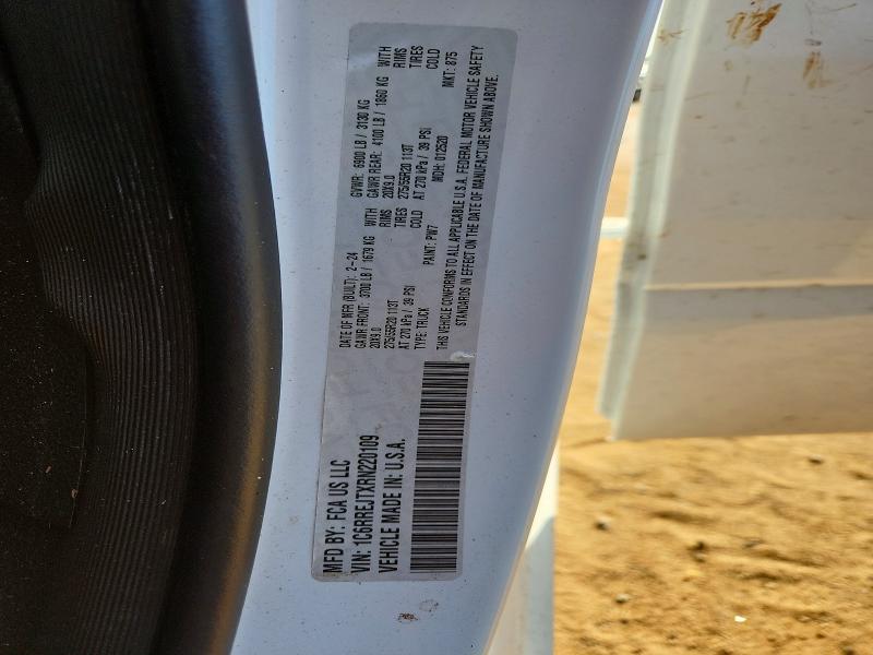 2024 Ram 1500 მანქანა იყიდება აუქციონზე, vin: 1C6RREJTXRN220109, აუქციონის ნომერი: 65484456