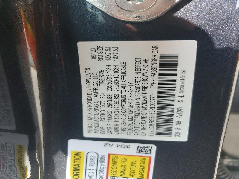 66444276 :رقم المزاد ، 5J6RS5H80RL000773 vin ، 2024 Honda Cr-v مزاد بيع