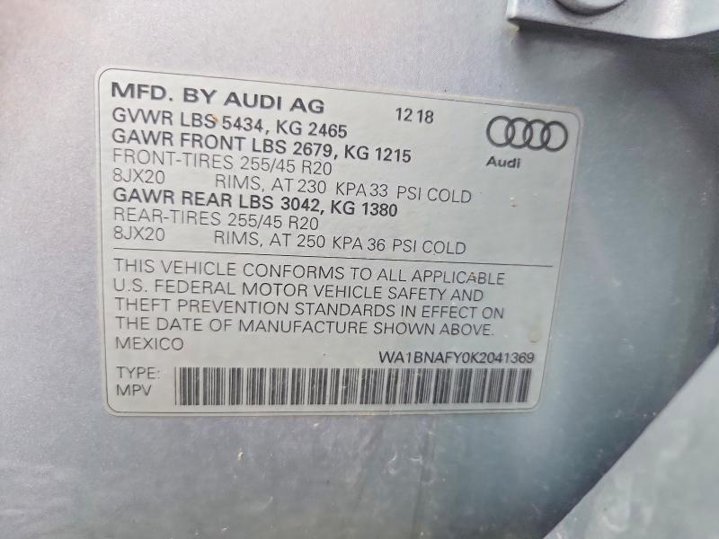 Продаж на аукціоні авто 2019 Audi Q5, vin: WA1BNAFY0K2041369, номер лоту: 66422316