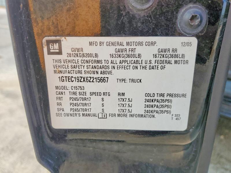 2006 Gmc New Sierra მანქანა იყიდება აუქციონზე, vin: 1GTEC19ZX6Z215667, აუქციონის ნომერი: 63777296