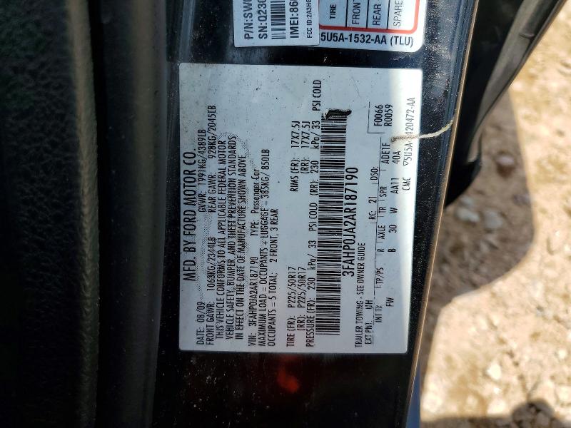 Продажа на аукционе авто 2010 Ford Fusion, vin: 3FAHP0JA2AR187190, номер лота: 64187226
