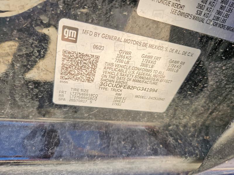 64848556 :رقم المزاد ، 3GCUDFE82PG341994 vin ، 2023 Chevrolet Silverado مزاد بيع