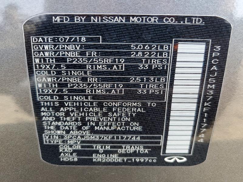 Продаж на аукціоні авто 2019 Infiniti Qx50, vin: 3PCAJ5M37KF117744, номер лоту: 64283016