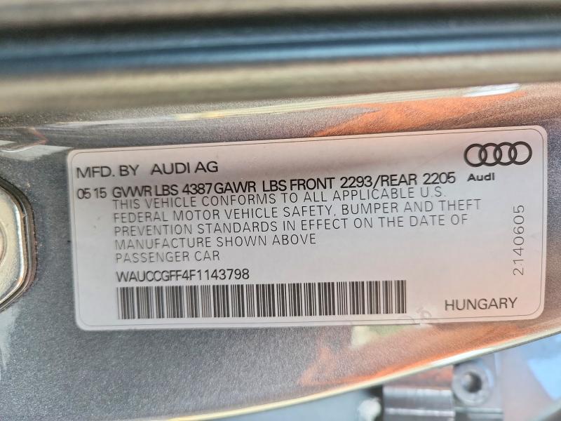 Aukcja sprzedaży 2015 Audi A3, vin: WAUCCGFF4F1143798, numer aukcji: 64195836