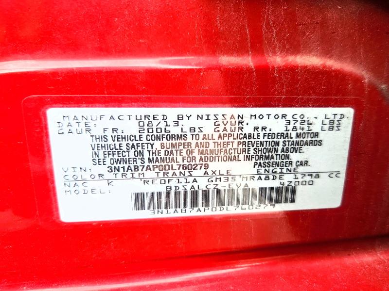 Продаж на аукціоні авто 2013 Nissan Sentra, vin: 3N1AB7AP0DL760279, номер лоту: 63444646