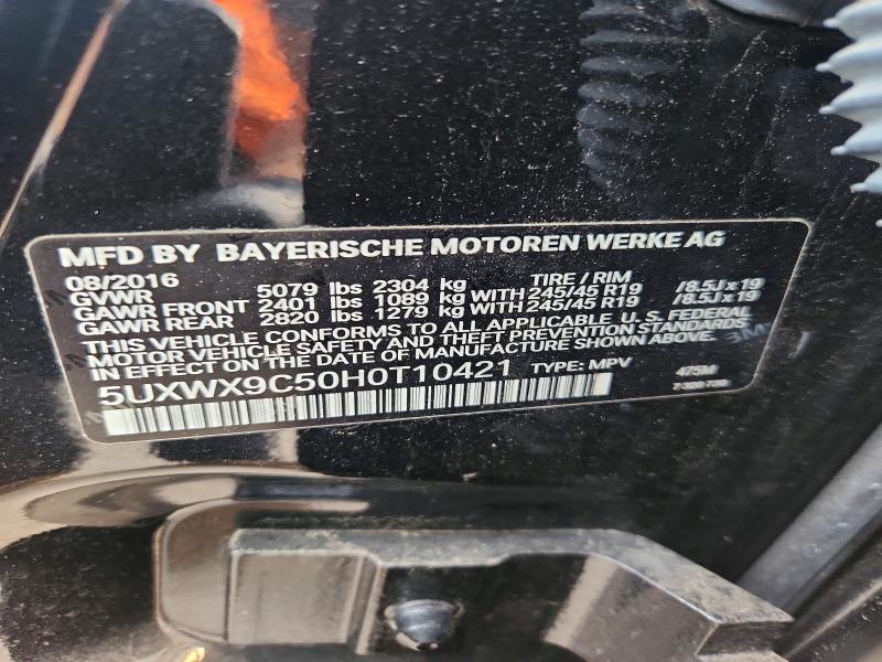 Aukcja sprzedaży 2017 Bmw X3, vin: 5UXWX9C50H0T10421, numer aukcji: 66610466
