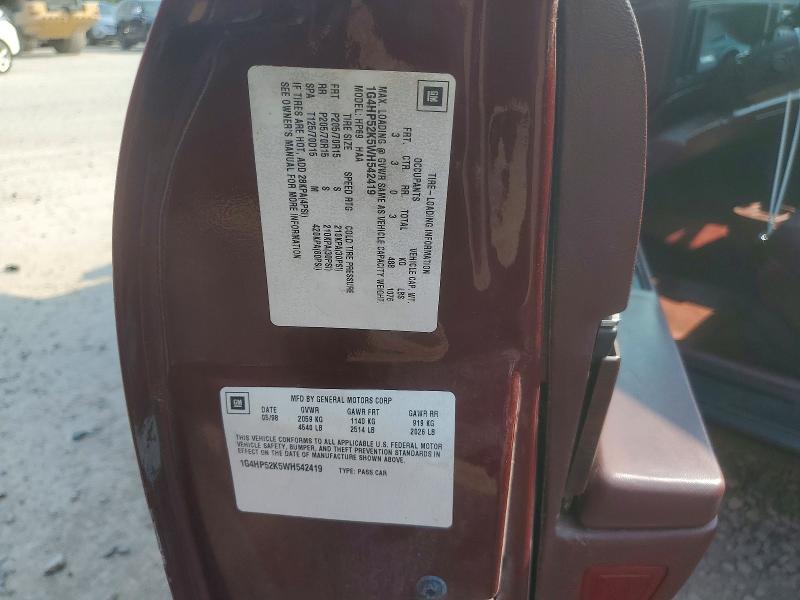 1998 Buick Lesabre მანქანა იყიდება აუქციონზე, vin: 1G4HP52K5WH542419, აუქციონის ნომერი: 64364276
