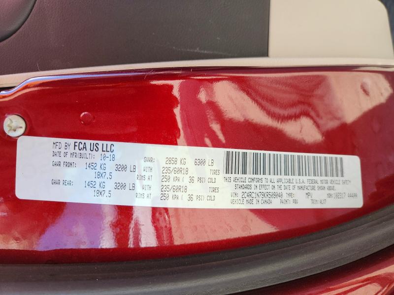 Aukcja sprzedaży 2019 Chrysler Pacifica, vin: 2C4RC1N79KR509040, numer aukcji: 64618626