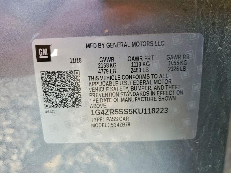 Aukcja sprzedaży 2019 Buick Lacrosse, vin: 1G4ZR5SS5KU118223, numer aukcji: 63407966
