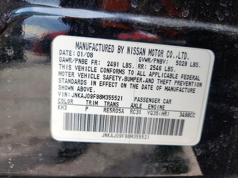 Aukcja sprzedaży 2008 Infiniti Ex35, vin: JNKAJ09F98M355521, numer aukcji: 66112936