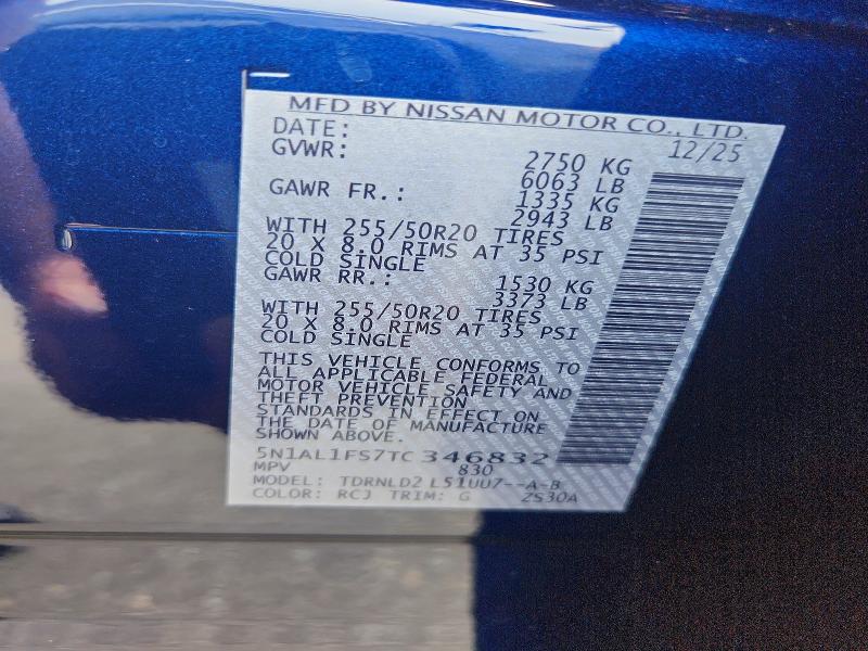 2026 Infiniti Qx60 მანქანა იყიდება აუქციონზე, vin: 5N1AL1FS7TC346832, აუქციონის ნომერი: 65816326
