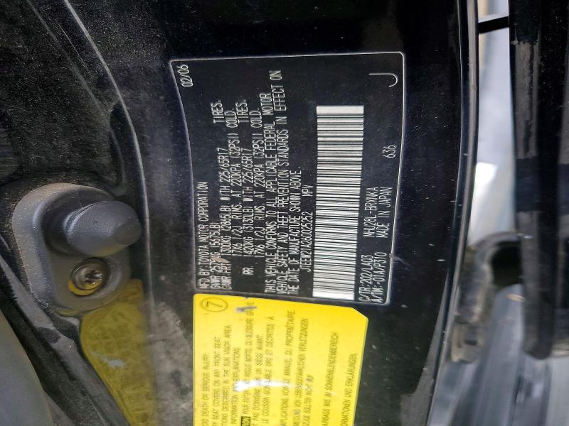 Aukcja sprzedaży 2006 Toyota Highlander, vin: JTEEW21A260025252, numer aukcji: 64797816