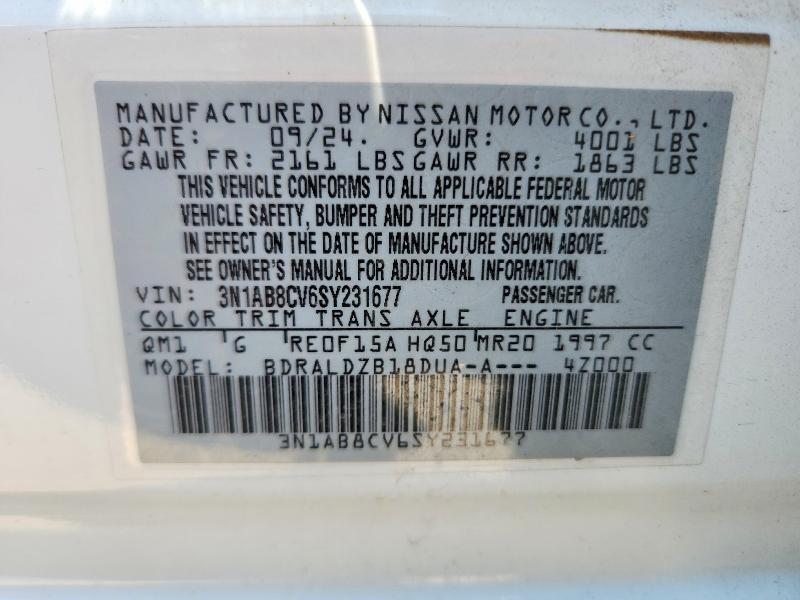 2025 Nissan Sentra მანქანა იყიდება აუქციონზე, vin: 3N1AB8CV6SY231677, აუქციონის ნომერი: 63419756