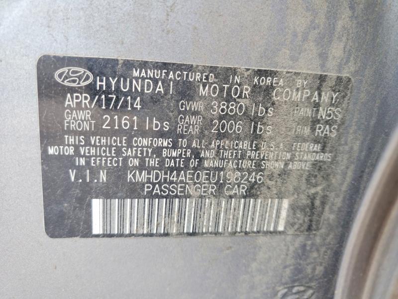 63996716 :رقم المزاد ، KMHDH4AE0EU198246 vin ، 2014 Hyundai Elantra مزاد بيع