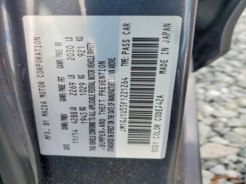Продаж на аукціоні авто 2015 Mazda 6, vin: JM1GJ1U55F1221264, номер лоту: 64554666
