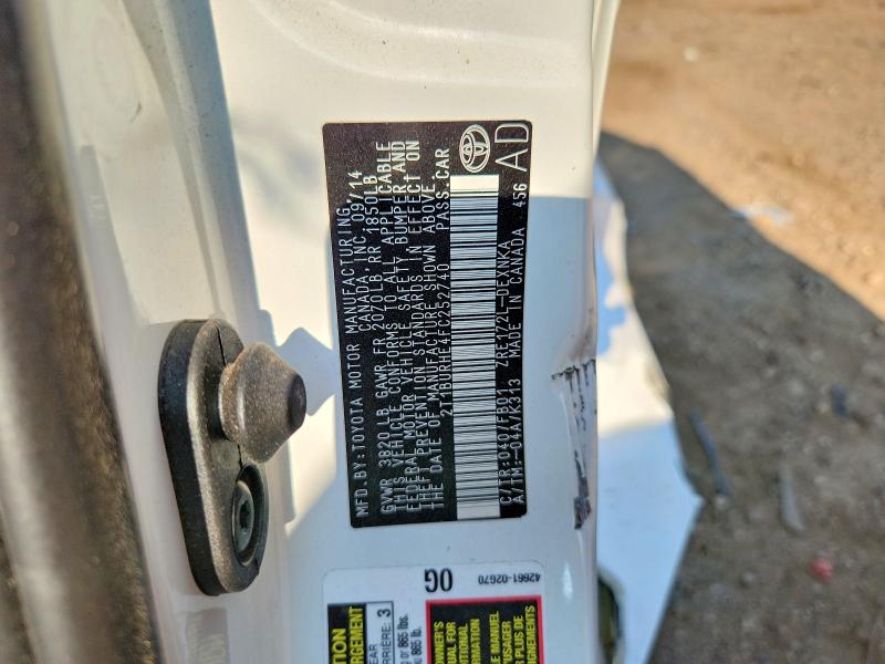2015 Toyota Corolla მანქანა იყიდება აუქციონზე, vin: 2T1BURHE4FC252740, აუქციონის ნომერი: 63842316