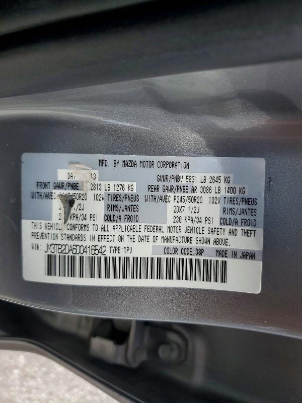 Продажа на аукционе авто 2013 Mazda Cx-9, vin: JM3TB2DA6D0416542, номер лота: 65493126