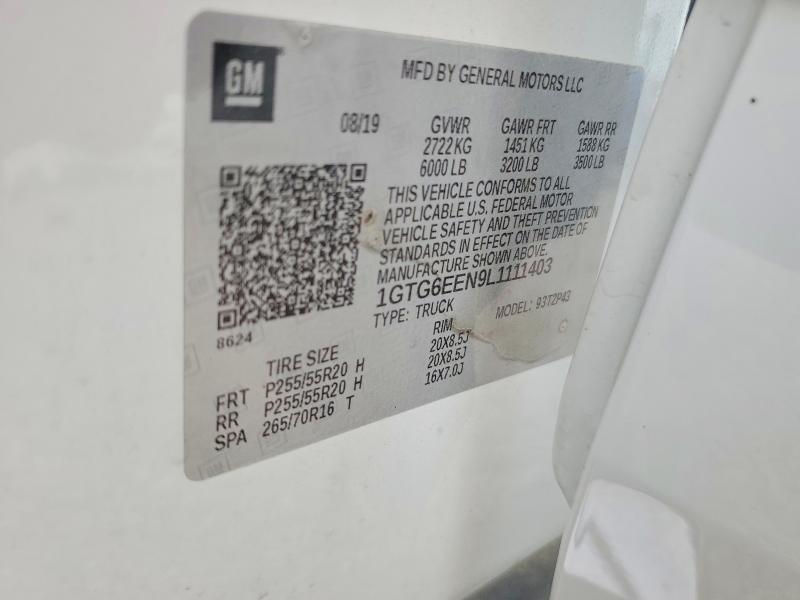 63413856 :رقم المزاد ، 1GTG6EEN9L1111403 vin ، 2020 Gmc Canyon مزاد بيع