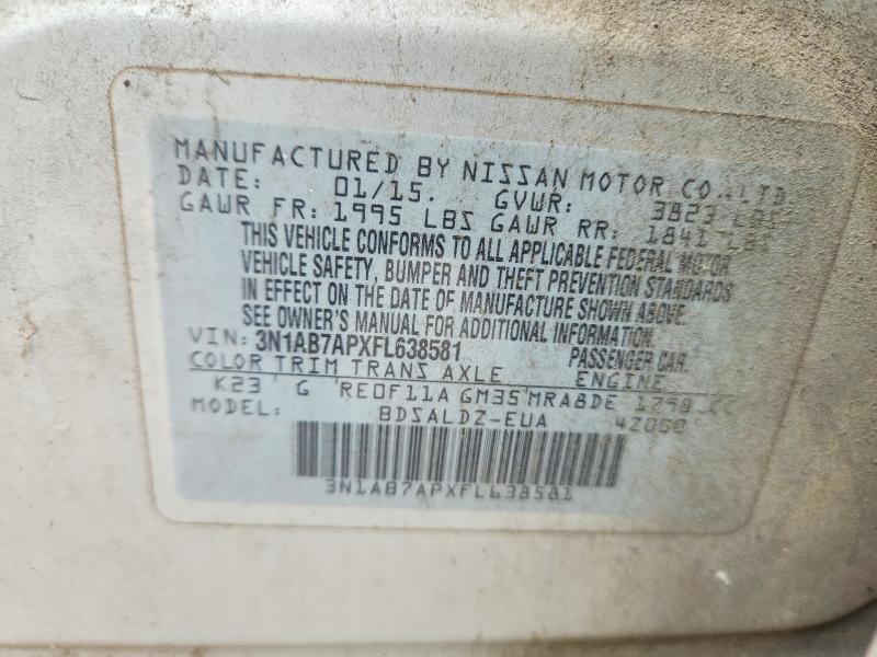 64981686 :رقم المزاد ، 3N1AB7APXFL638581 vin ، 2015 Nissan Sentra مزاد بيع