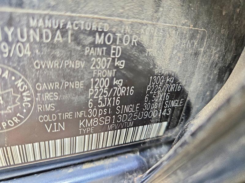 54661226 :رقم المزاد ، KM8SB13D25U900143 vin ، 2005 Hyundai Santa Fe مزاد بيع
