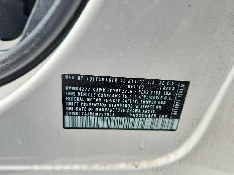 64108016 :رقم المزاد ، 3VWD17AJ5EM237972 vin ، 2014 Volkswagen Jetta مزاد بيع