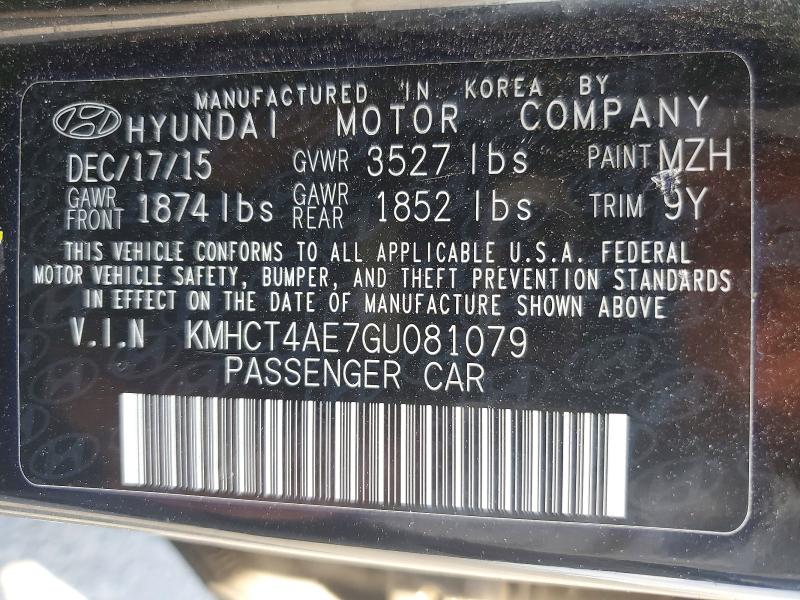 Продаж на аукціоні авто 2016 Hyundai Accent, vin: KMHCT4AE7GU081079, номер лоту: 64610576